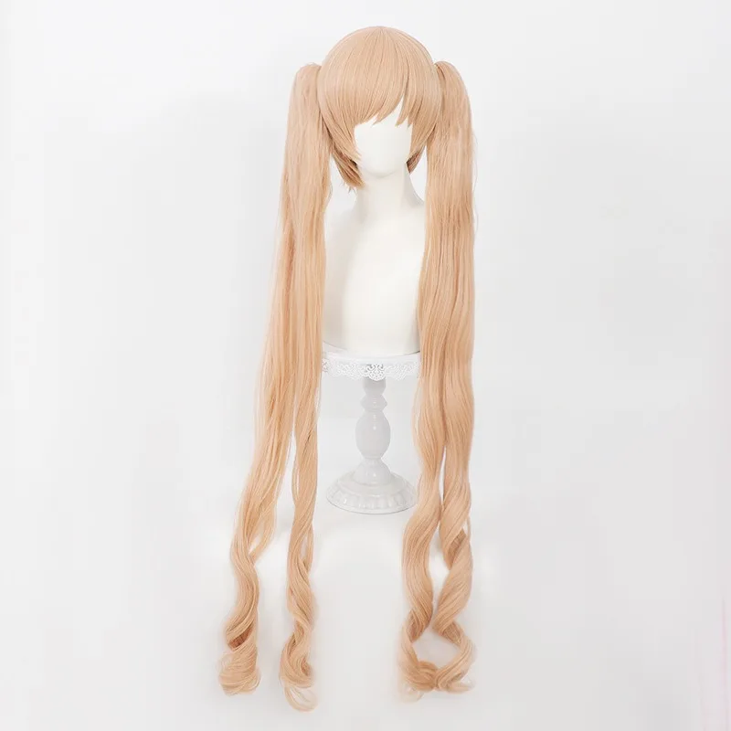 Toono Hanna Cosplay Wig Game Magical Girl Witch Trials 120cm Wavy Light Blonde Ponytail Wig Heat Resistant Synthetic Hair