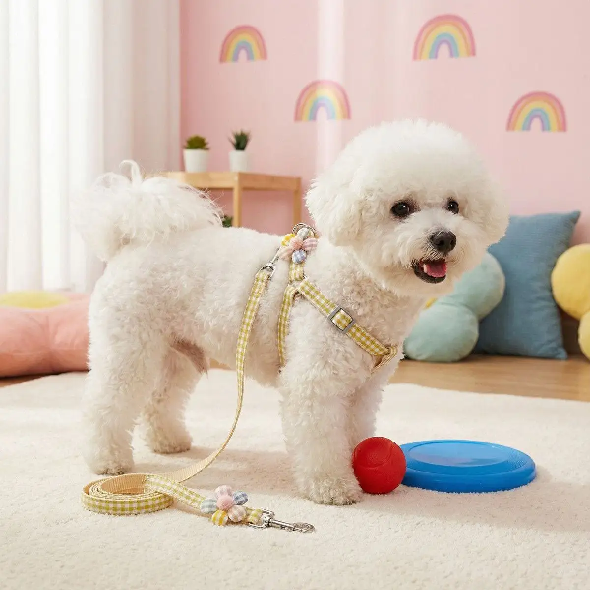 New Pet Cat Dog Harness and Leash Sets Adjustable for Small Dog Leash Breashable Pet Harness Out Walking Dog Strap Cat Accessory