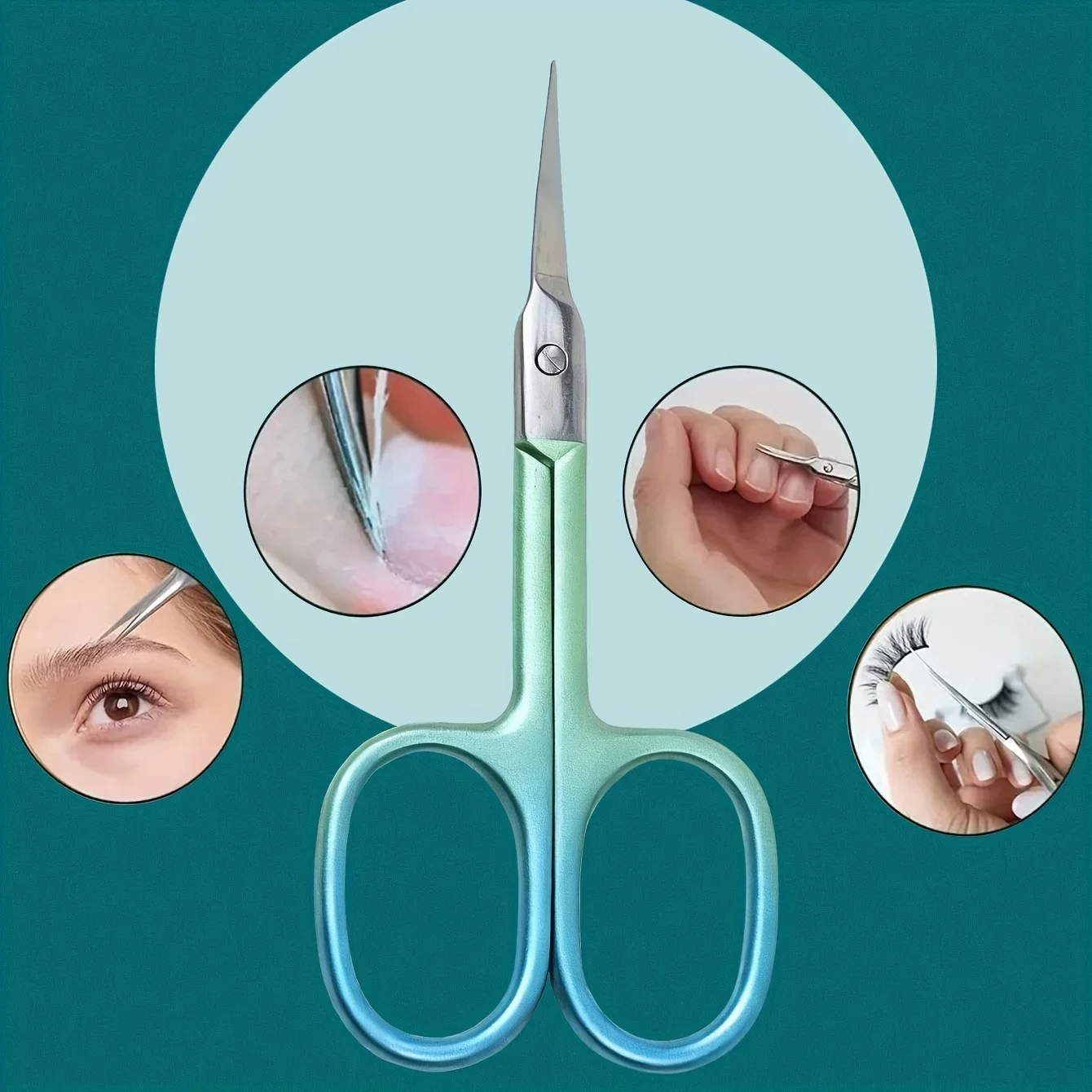 Ciseaux à cuticules professionnels en acier inoxydable et ciseaux de beauté coupe-cuticules à ongles coupe-cuticules 1 lame incurvée pointue