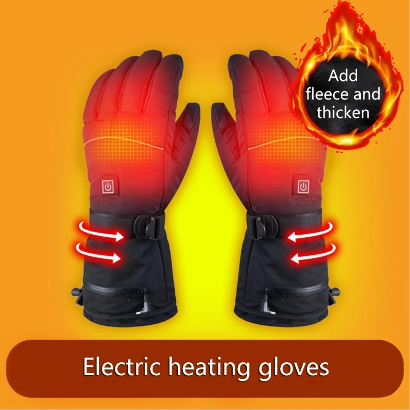 

Men Motorcycle Electric Heated Gloves Winter Waterproof Touchscreen Cold Weather Gloves Hand Warmers for Outdoor Cycling Ski