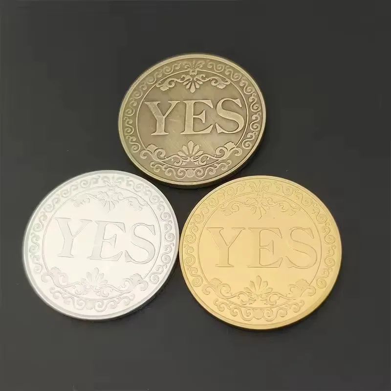 1-4Pcs Yes Prediction Decision Coin Ouija All-Seeing Eye Or Death Angel Gothic Copper Plated Coin Souvenir Commemorative Coin