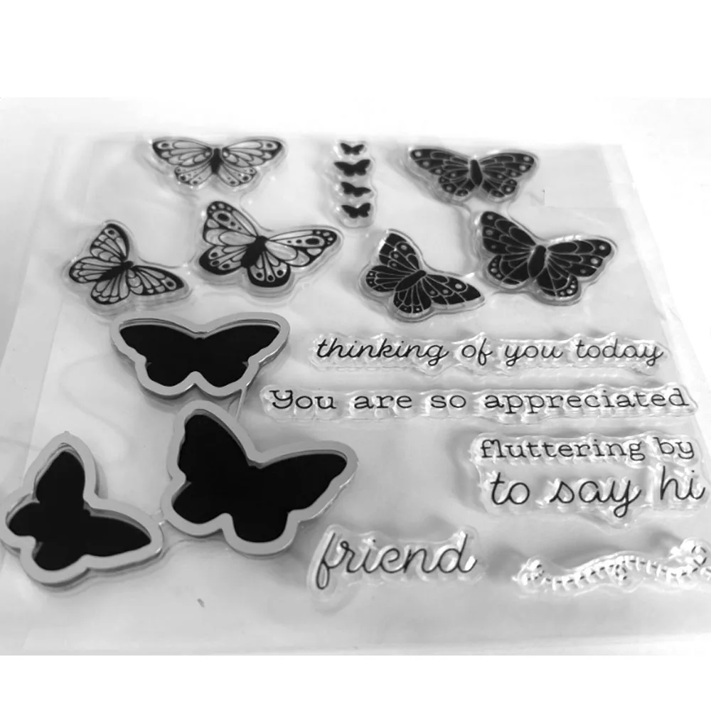 

New butterfly Aflutter Clear Stamps Dies for Scrapbooking Supplies Paper Decorate DIY Card Making Scrapbook Material Craft
