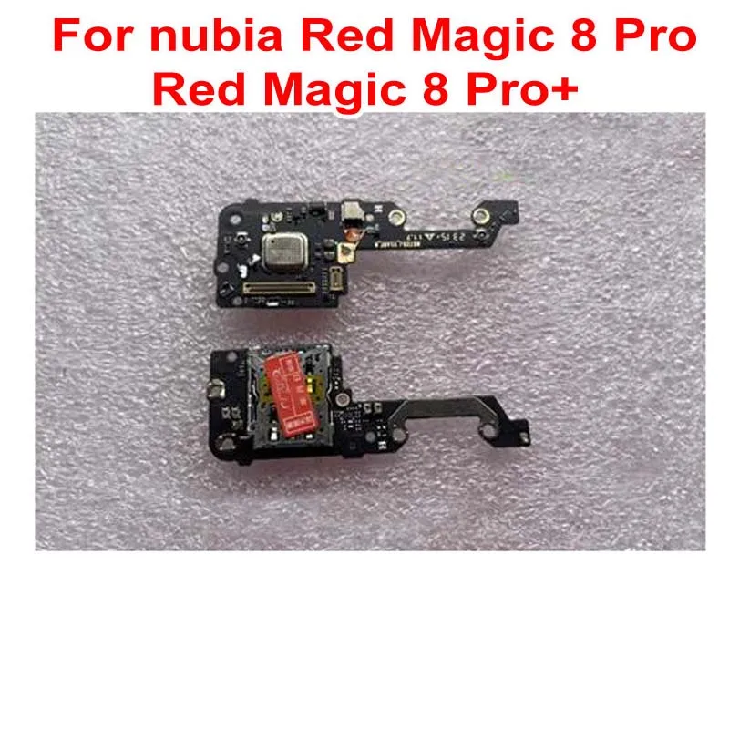 Original MIC Microphone Board SIM Card Slot Tray Holder For ZTE Nubia Red Magic 8 8S Pro NX729J 8 Pro+ Plus Phone Flex Cable