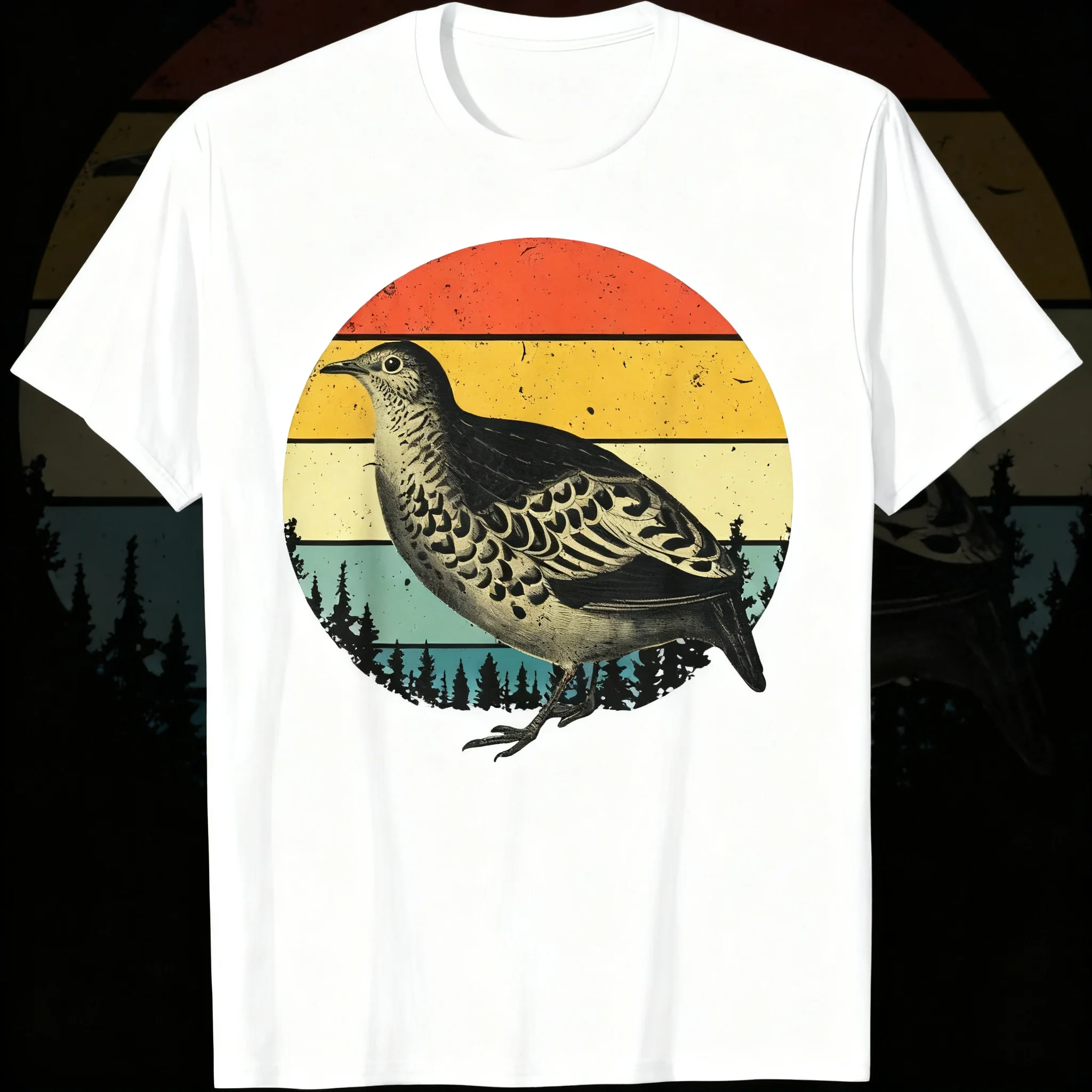 Women Quail Hunter Graphic Print Summer Autumn Winter Men's and Women's Short Sleeved T-shirt Casual Loose Outdoor Street
