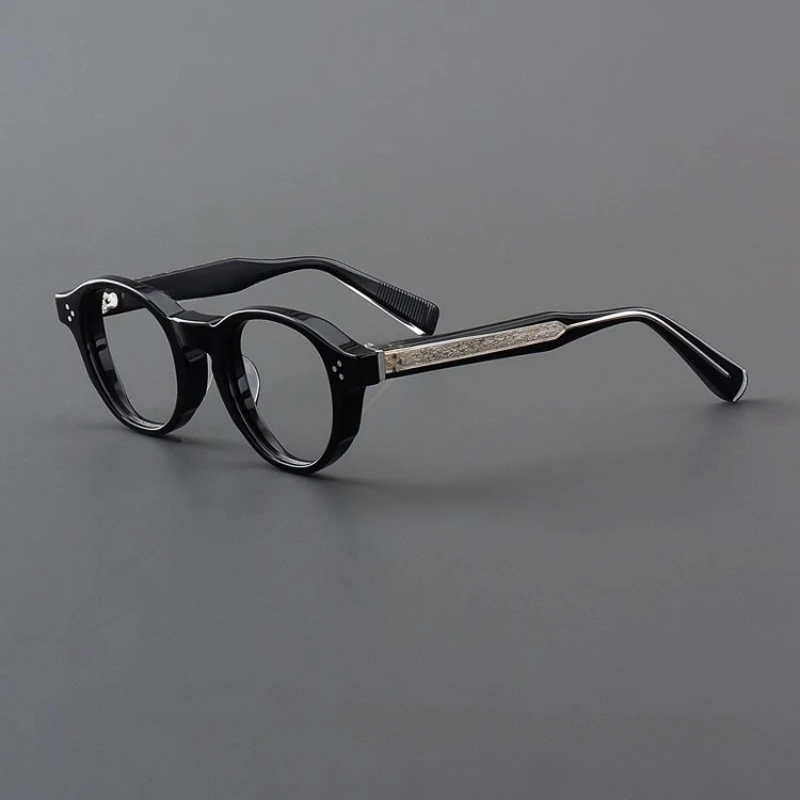 Classical Retro Outdoor Style Premium Acetate Circular Carving Texture Men Women AAA+ High Quality Eye Glasses