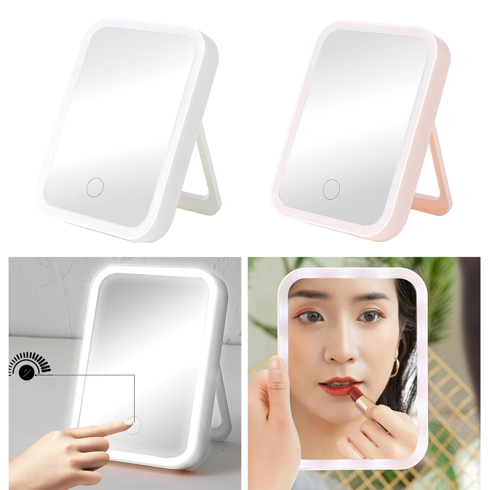 LED Makeup Mirror with Lights, 3-Gears Backlit Light Adjustable for Your Need, USB Charging, Long Standby