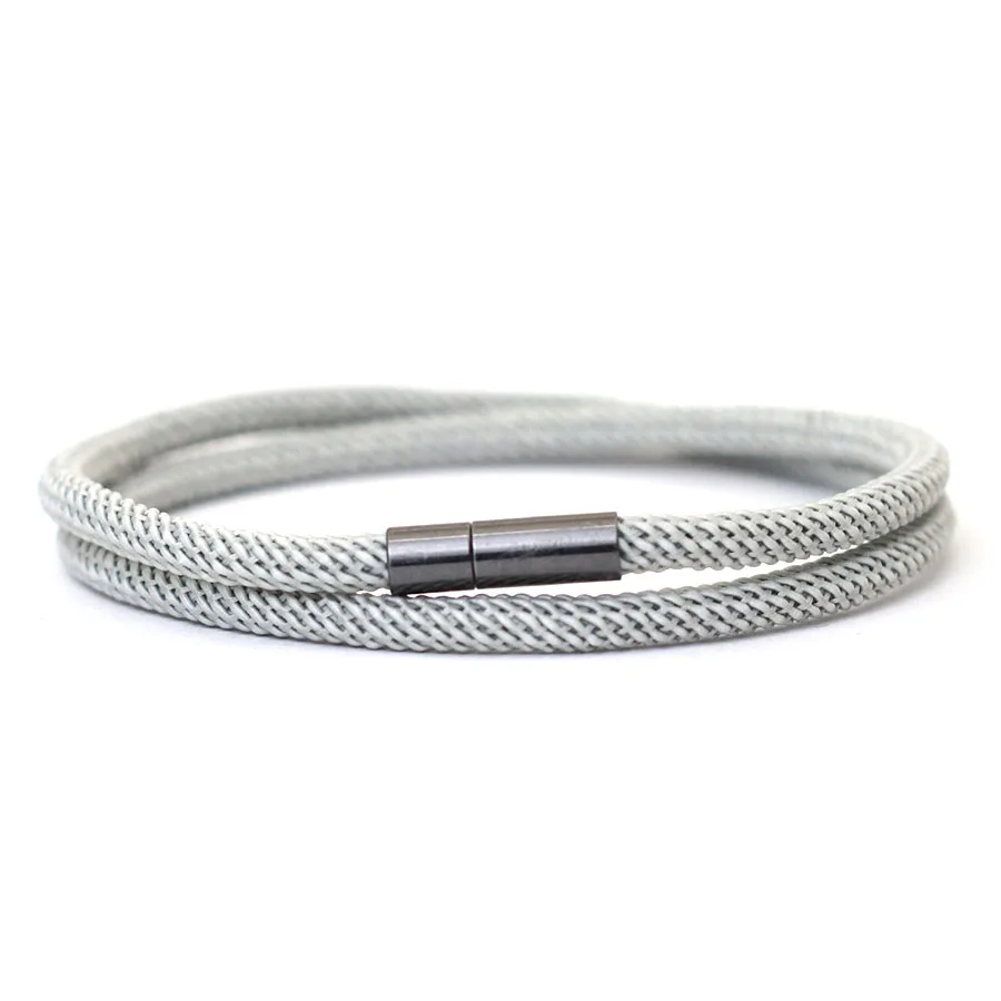 Noter nieuwe collectie heren touw armband 4 mm nylon dubbellaags geluksdraad armband nikkel zwart afneembare gesp cadeau voor hem