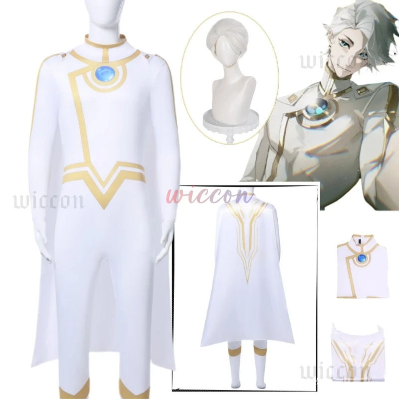 

Hero X Nice Cosplay Anime To be Cosplay Costume Nice White Jumpsuits Cloak Wig Anime Play Outfit Set Paty Prop for Women Men