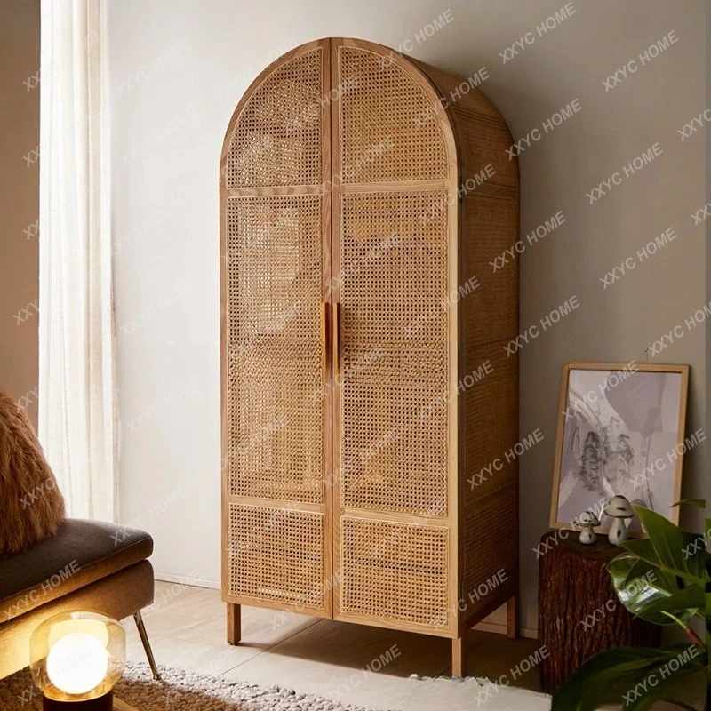 

Современный простой шкаф-купе из ротанга для гостиной, антикварный гардероб в стиле Мин.