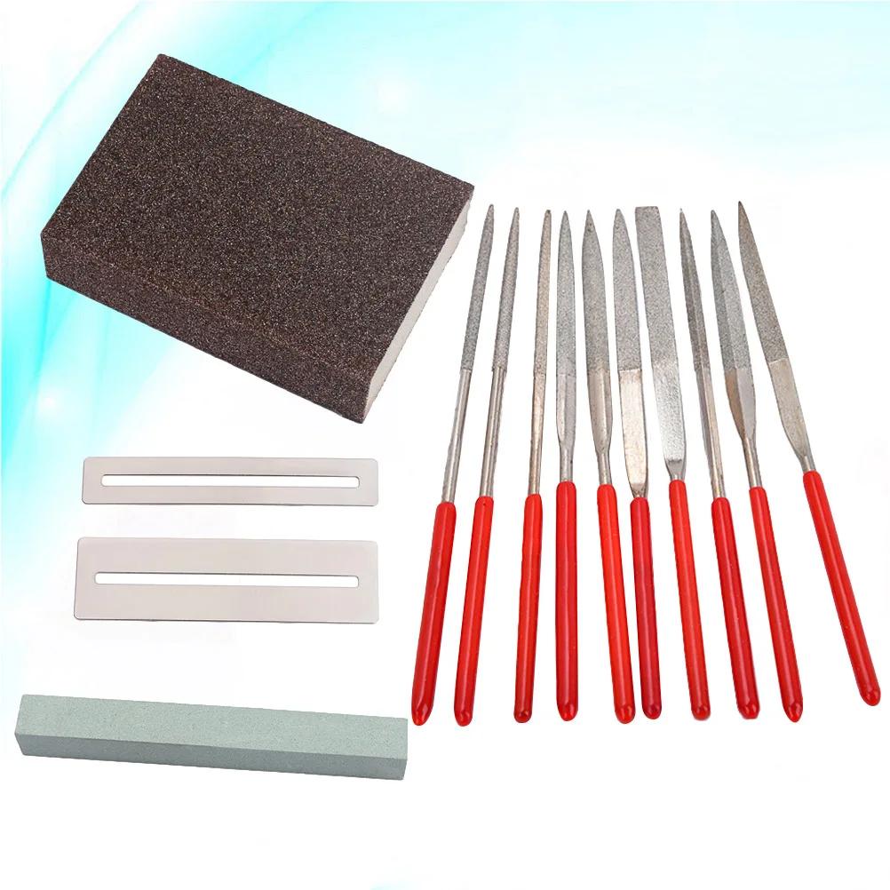 

14pcs Guitar Tool Kit Carbon Steel Grinding Stone Instrument Grinding Tool Sponge Frets Nut File Set For Bass Ukulele