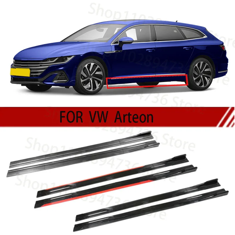 FOR VW  Arteon 2M Car Side Skirt Extension Plate Lip Separator Bumper 2.18M Racing Side Spoiler