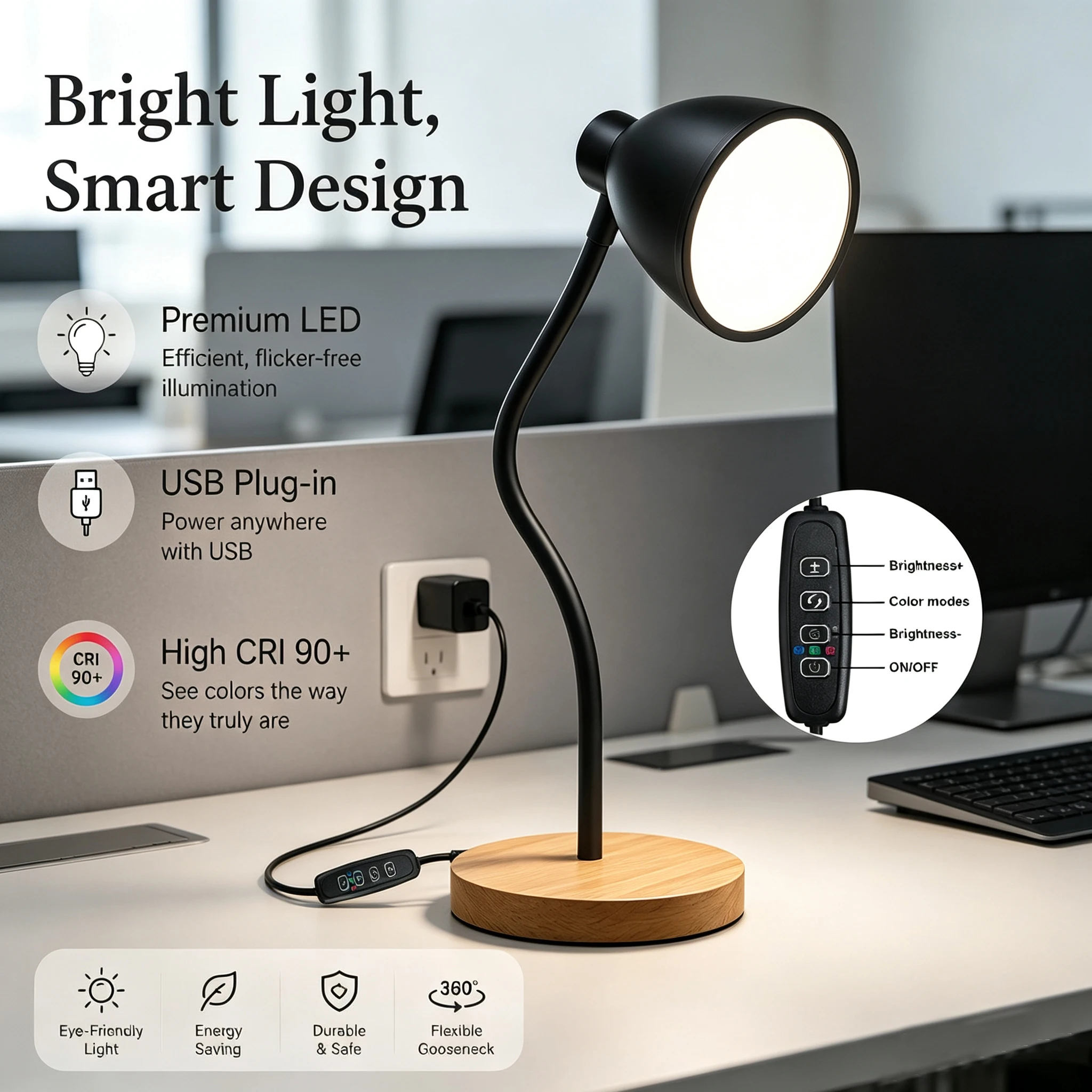 Home Cinema Glasses - Desk Lamp High CRI 90+ 3000-6000K