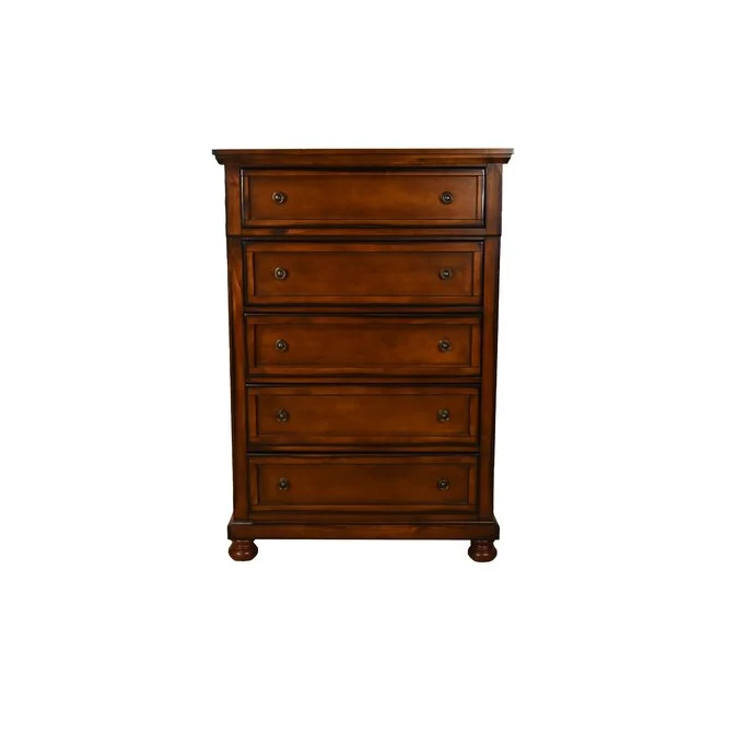 #Queen 5-Piece Convertible Luxury Storage Bedroom Set Made Of Wood In Dark Walnut