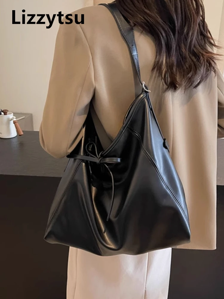

Lizzytsu Elegant Design Luxury PU Large Capacity Bags Vintage Korean Shoulder Bag Women Easymatch Streetwear Square Bag