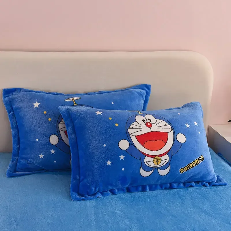 

Dormitory cartoon cute Pillow case 48x74cm Doraemon Flannel Cartoon Pillowcase Girls Boys cartoon