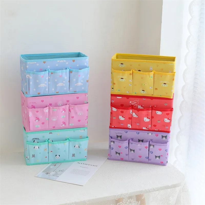 

Sanrio Home Storage Box Desktop Miscellaneous Storage Box Kuromi Melody Anime Surrounding Office Desk Storage Box Foldable Box