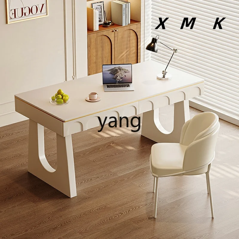 

LMM rock slab computer desk light luxury modern simple desk cream style living room large desk study home