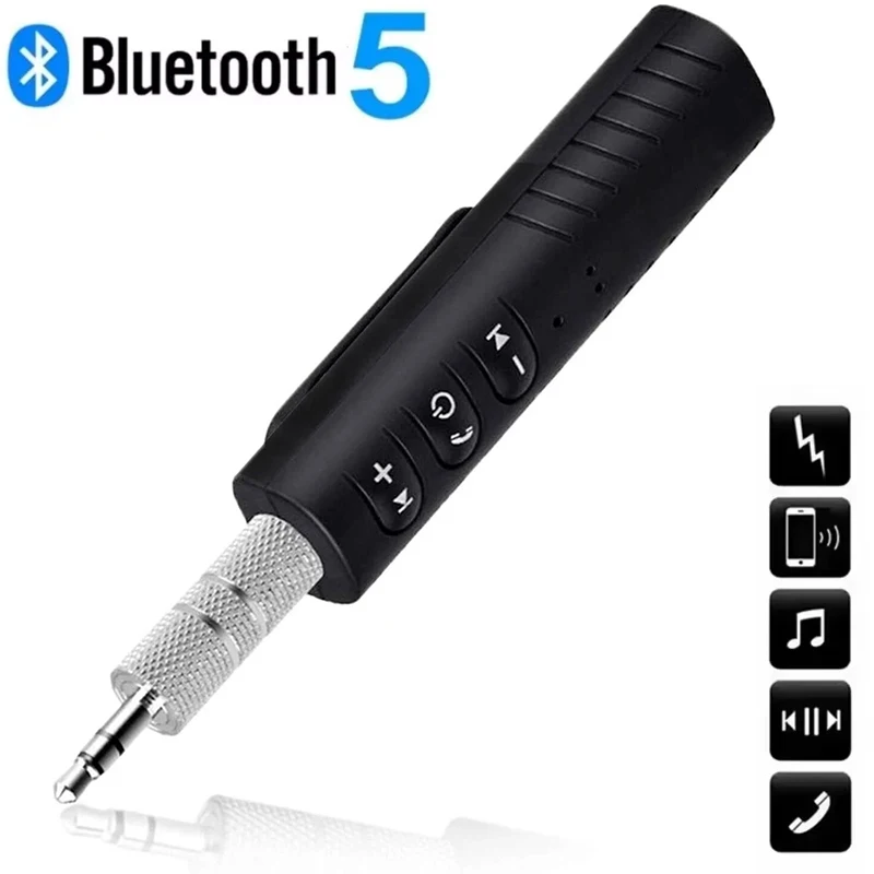 2 In 1 Wireless Bluetooth 5.0 Audio Receiver Adapter 3.5mm Jack Bluetooth Transmitter For Car Music Audio Headphones Handsfree