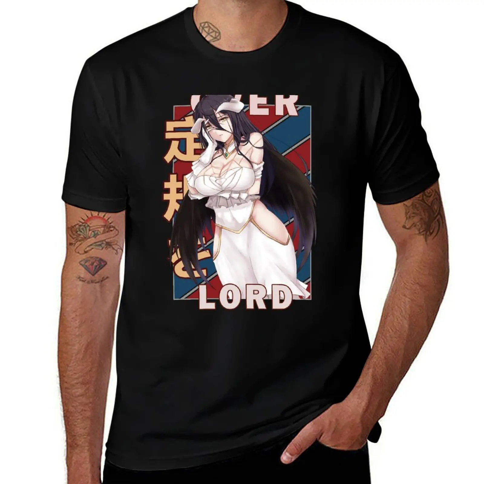 

Albedo Overlord винтажная футболка в полоску с дизайном, мужская футболка, одежда, летняя одежда, мужские футболки
