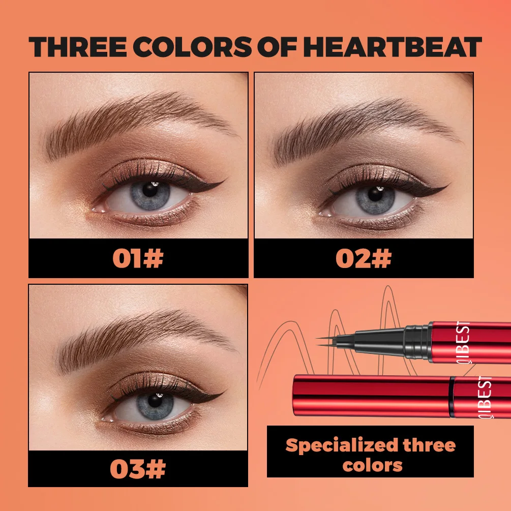 Stylo à sourcils Ultra fin à 2 points, liquide, tatouage, imperméable, résistant à la sueur, séchage rapide, 2 fourchettes, cils inférieurs, Eyeliner, maquillage