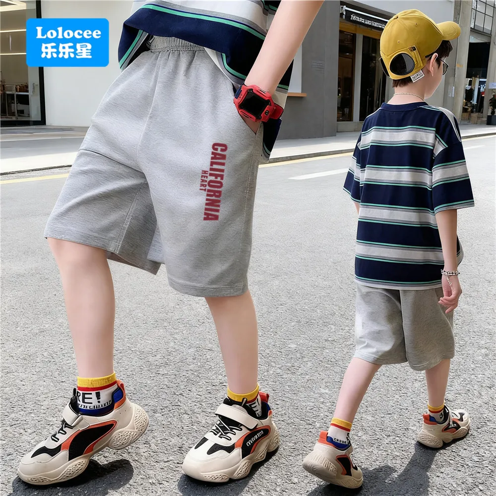 

2025 Summer New Teens Walking Shorts California Printed Knee Length Half Pants Boys' Cotton Outdoor Casual Sports Shorts JZCK1