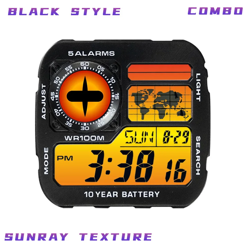 DIY Watch Filter Screen Faceplate Mod Compatable with Casio AE1200 Watch Watch Copper Metal White Black Sunray Style Combo Kit view 6