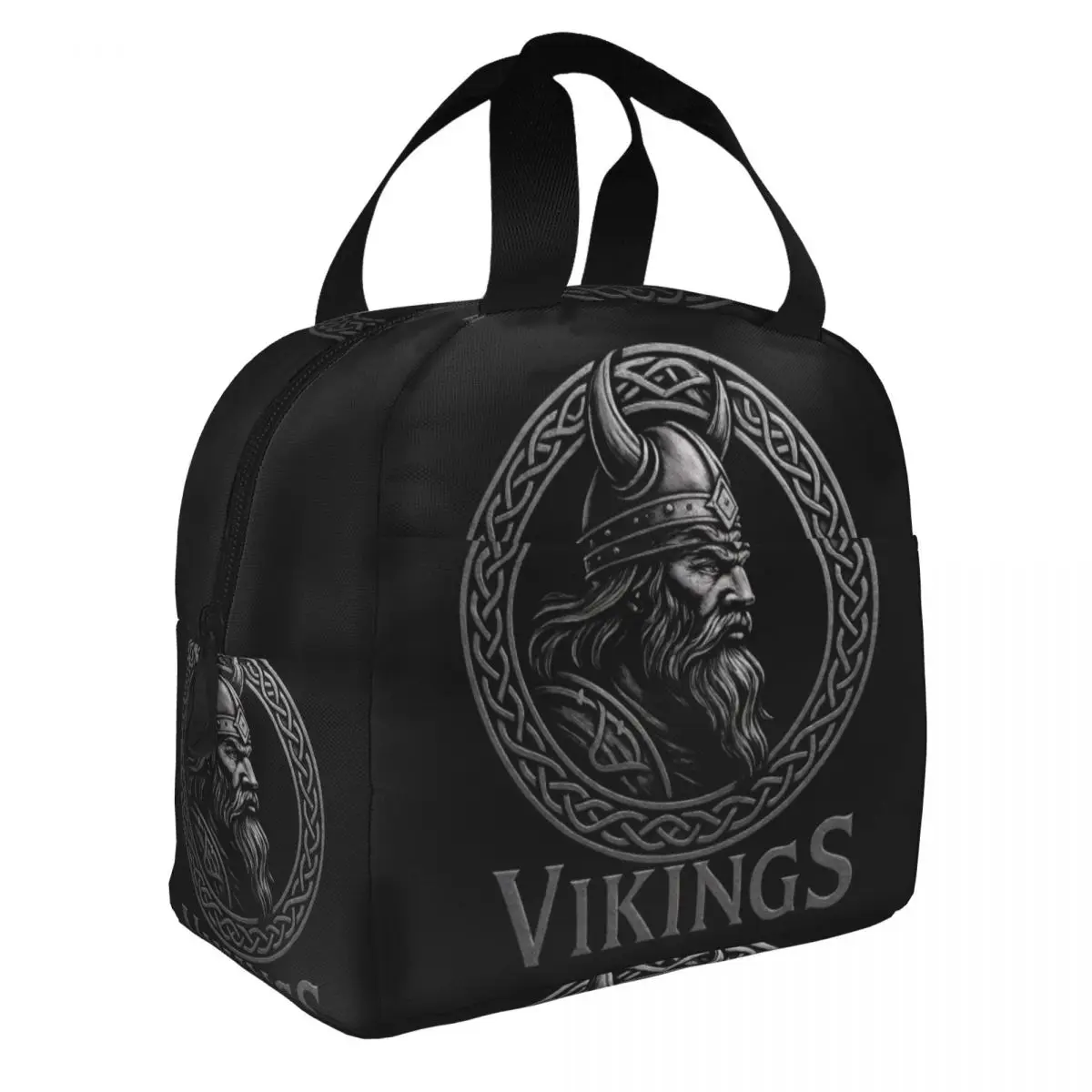 Viking Nordic Warriors In Portrait Thermal Insulated Lunch Bag Women Resuable Lunch Container for School Multifunction Food Box