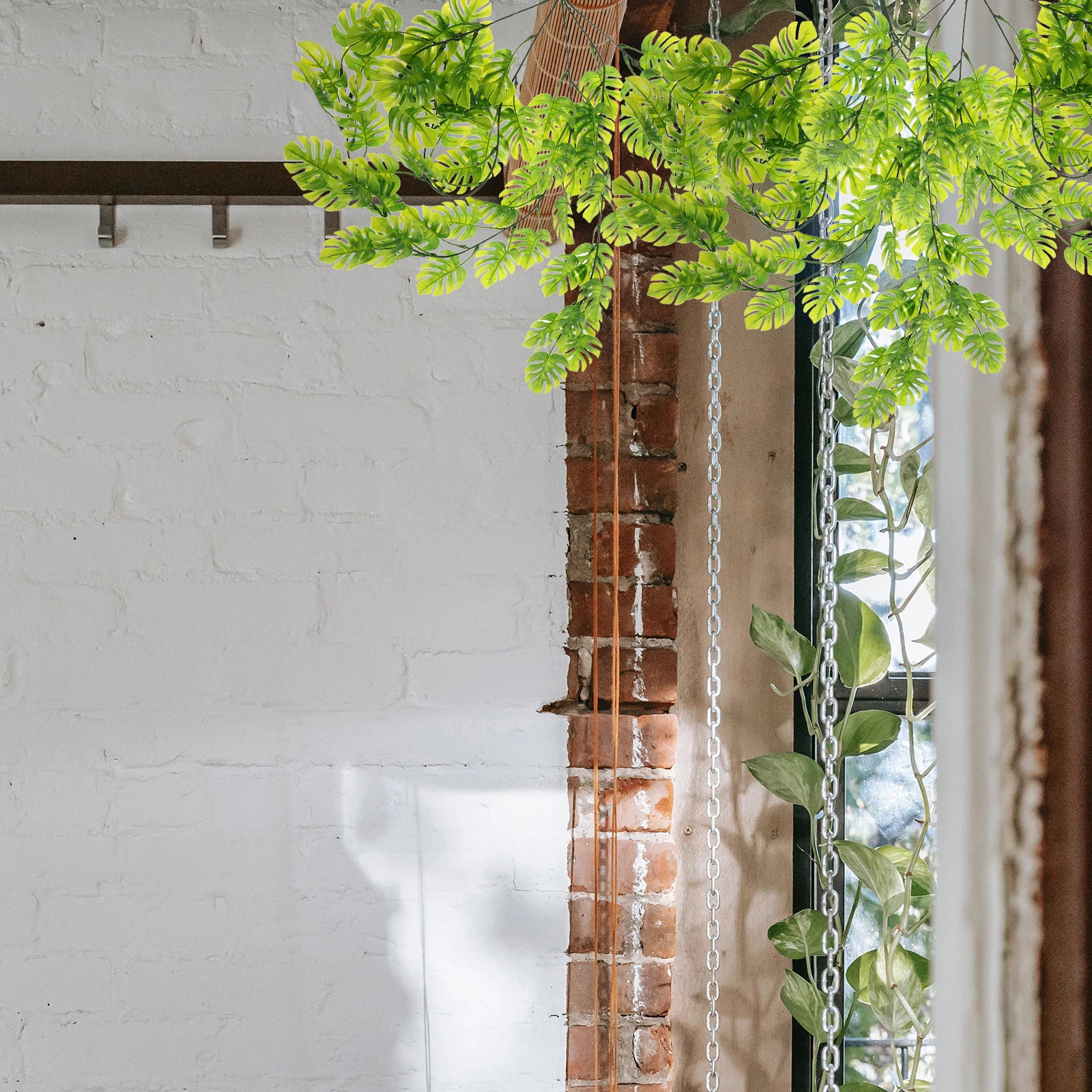 

2 Pcs Artificial Plant Hanging Wall Decor Monstera Decoration Plants for Indoor