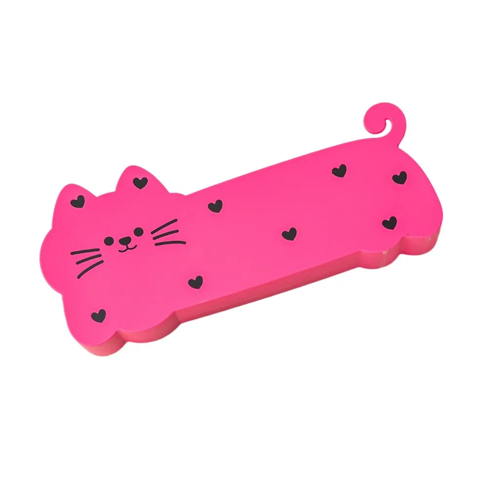 Estuche de silicona para lápices, gran capacidad, diseño de dibujos animados, forma de gato, impermeable, caja de papelería escolar