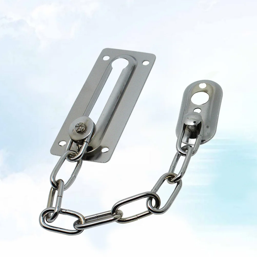 قفل سلسلة مزلاج أمان حديدي لحماية باب خزانة الغرفة المنزلية، تصميم فجوة التهوية المضادة للتهوية، سلسلة باب فضية