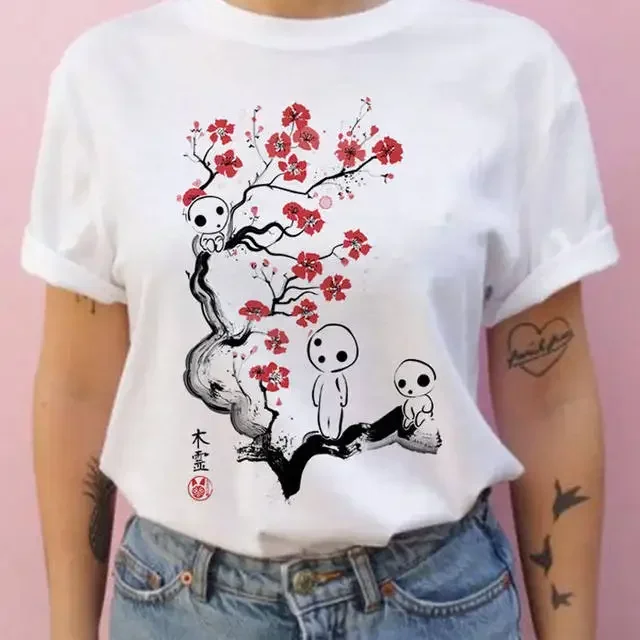 Summer men and women short-sleeved Studio Ghibli Totoro T-shirt Harajuku Kawaii Totoro Ghibli comfortable casual T-shirt Y2k Top view 2