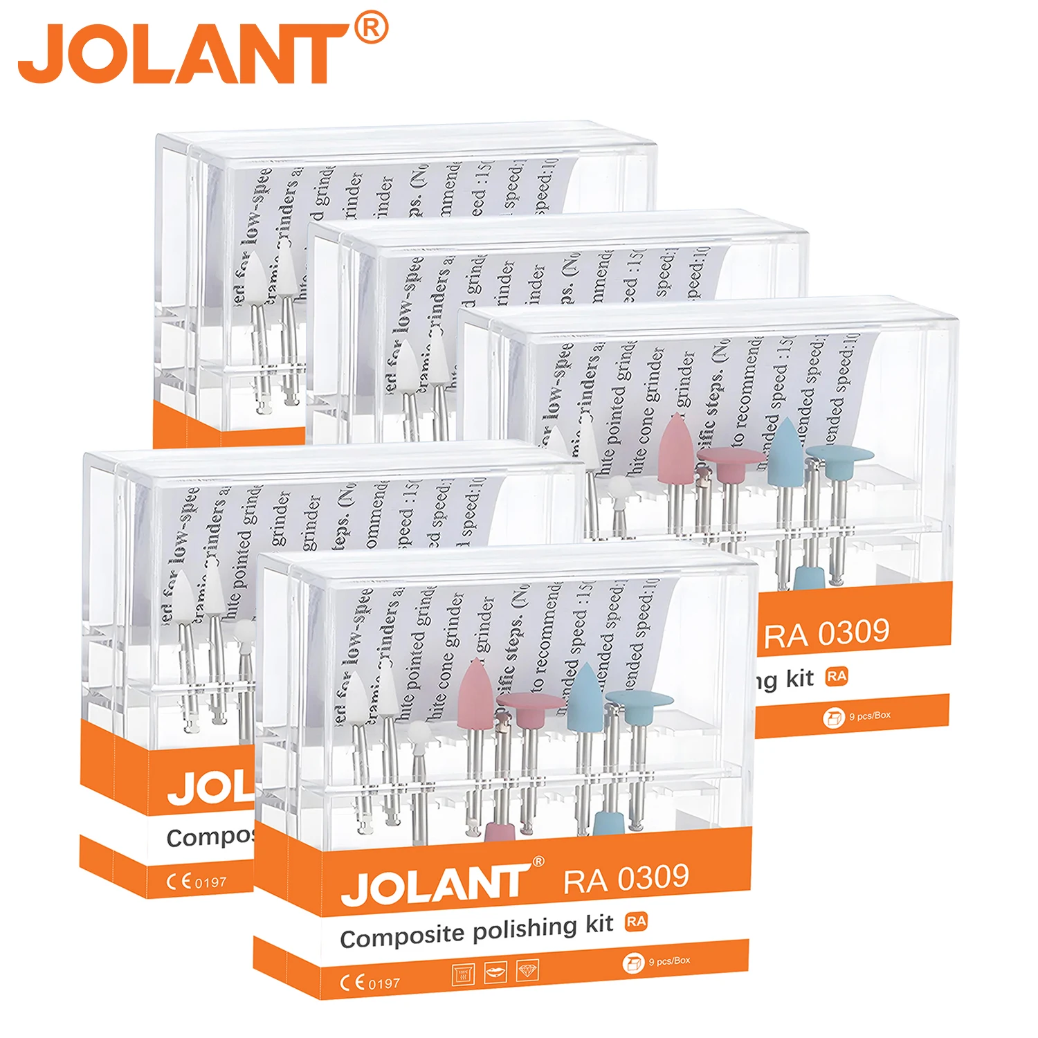 5 Box/Set JOLANT Dental Composite Polishing for Low Speed Handpiece Contra Angle Kit RA0309 Resin Sanding Polishing Set