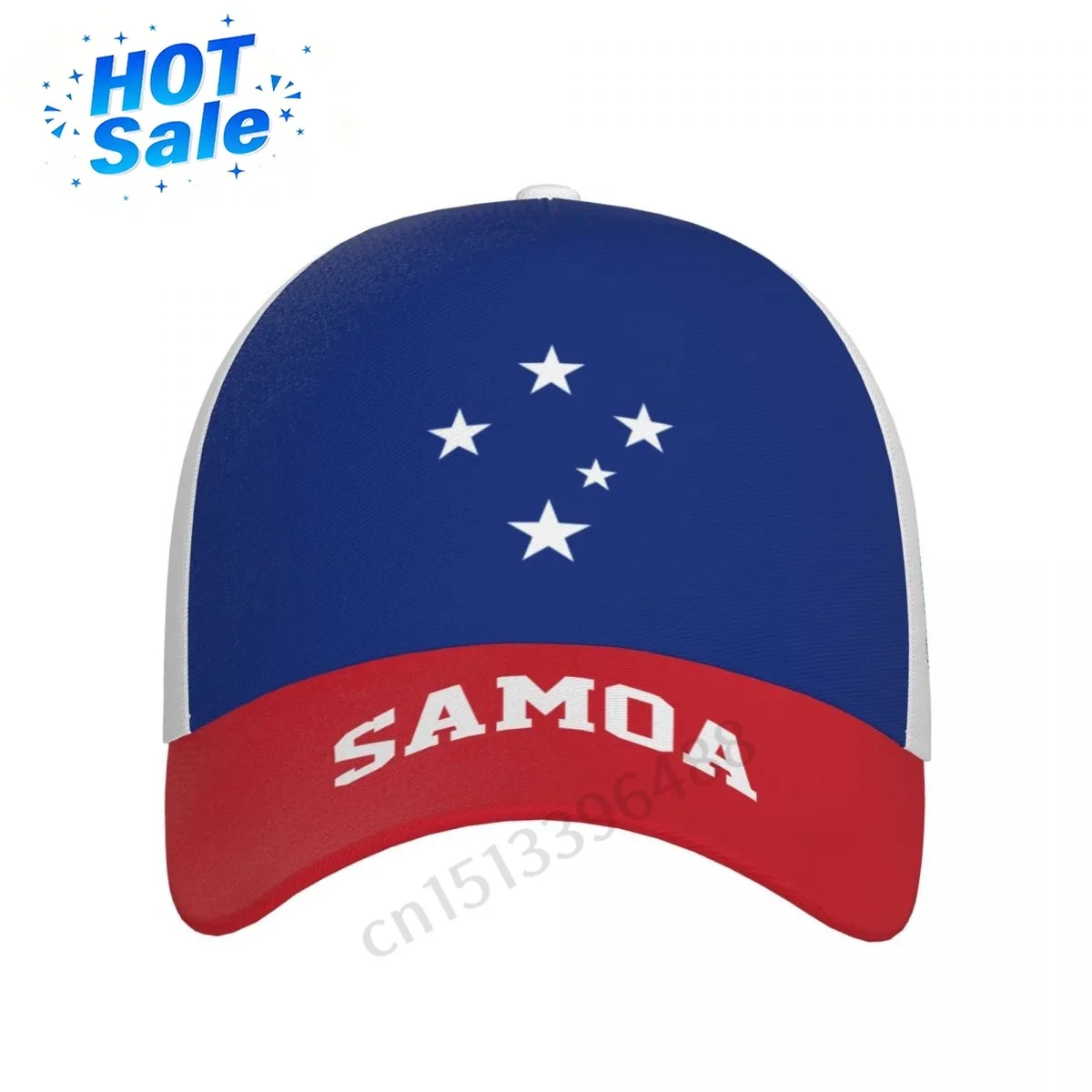 Custom Hats 2025 Samoa Flag 3D Soccer Hats Sun Baseball Cap Breathable Adjustable Men Women Outdoor Fishing Hat