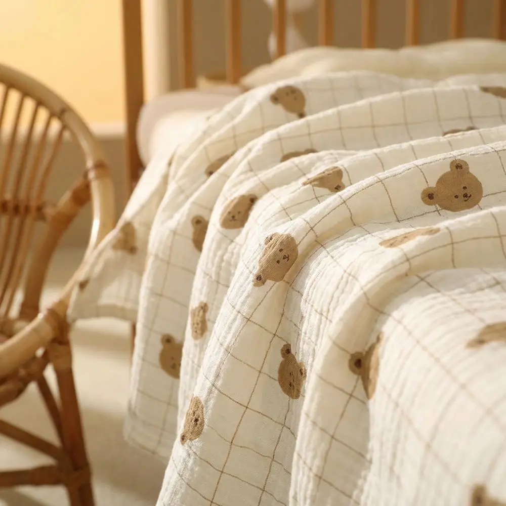 

Stroller Cover Cotton Baby Blanket Soft Cartoon Muslin Swaddle Gauze Toddler Sleep Bath Towel Newborn
