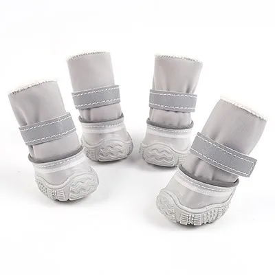 

Dog shoes with plush, waterproof and rain proof in winter, snow boots for small dogs in autumn and winter, anti dirty and slip