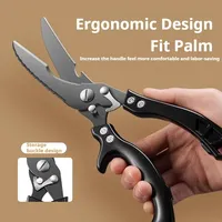 Kitchen scissors Black titanium stainless steel strong chicken bone shears household chicken duck goose bone scissors