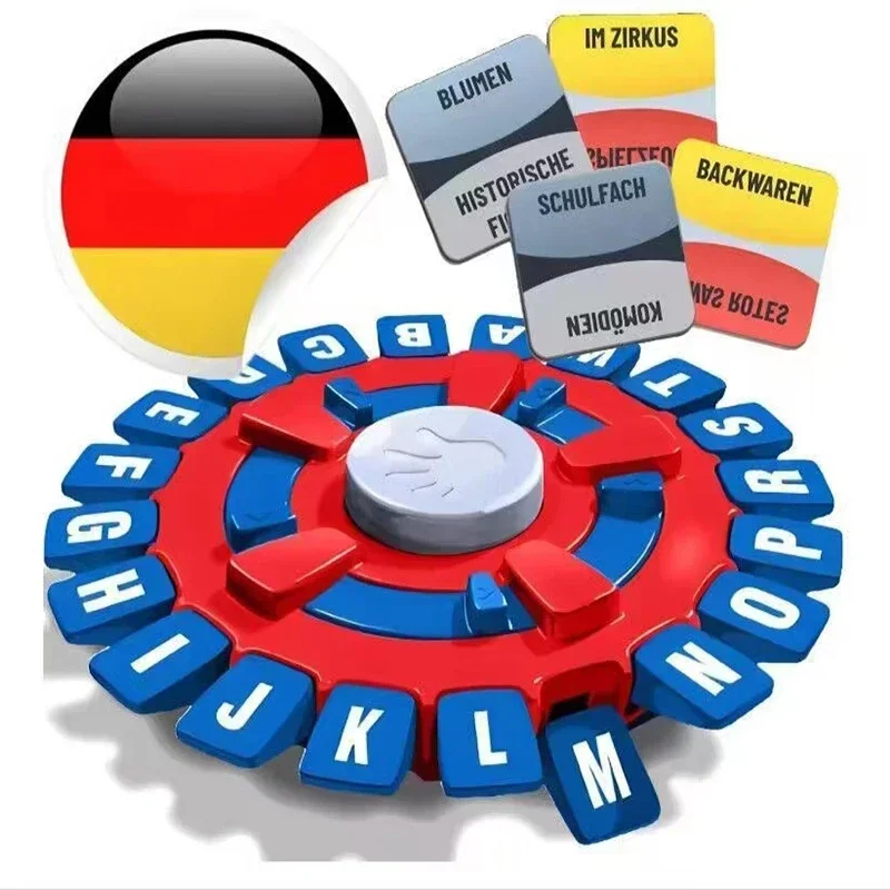 لعبة الكلمات الإسبانية الإنجليزية Fast Paced Family Board Game German Think Letter Pressing Wheel Children Puzzle Learning لعبة سطح المكتب