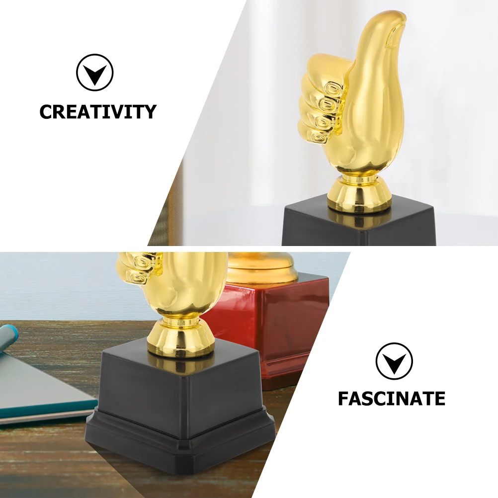 

4pcs Thumb Trophy Reward Prizes Classroom Competition Award Motivation Plastic Trophy For Party Decor Small Big