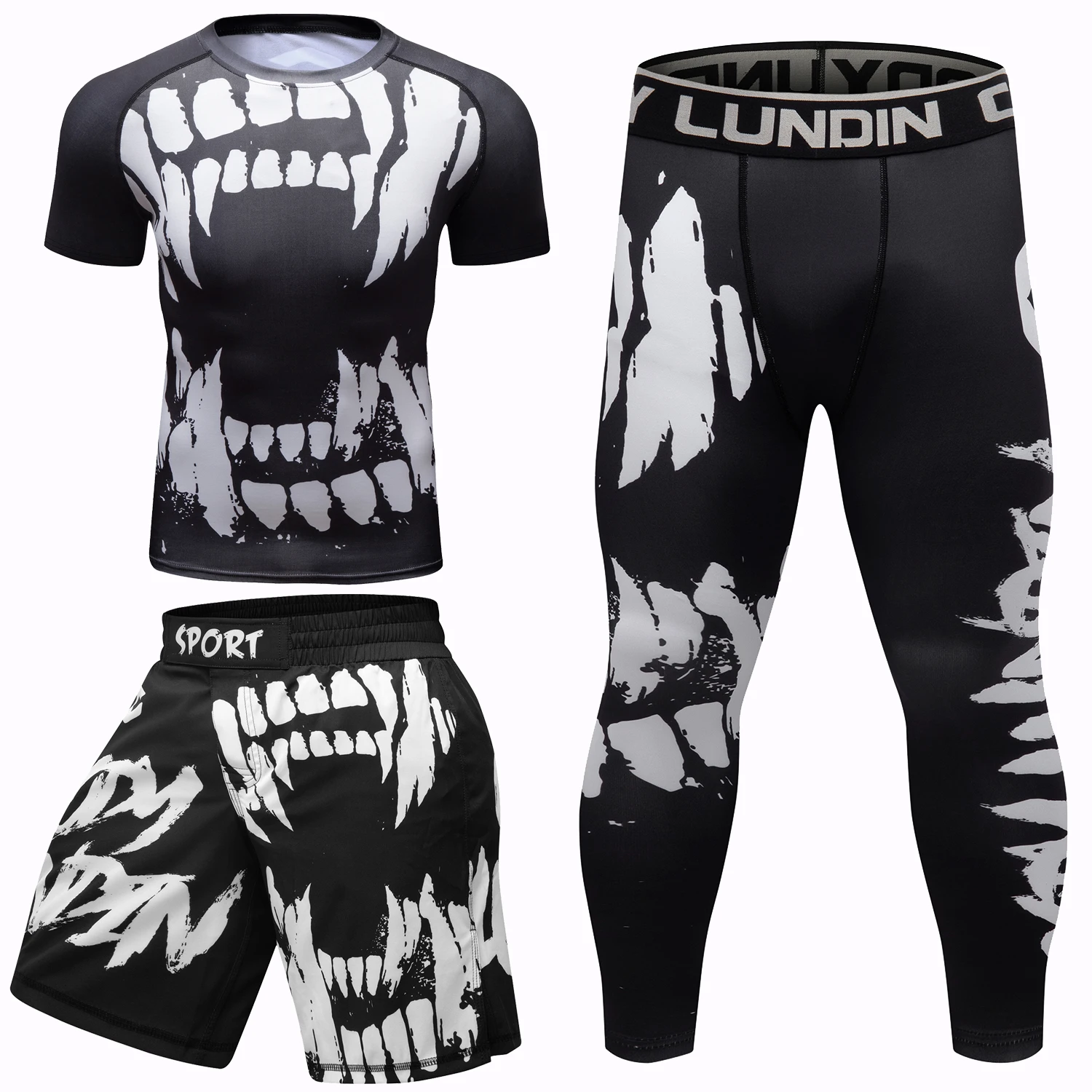 Cody Lundin Rashguard Manto MMA Sweatshirt Muay Thai T Shirt + No Gi Bjj Shorts 4 Piece Jujitsu Free Shipping Tracksuit Clothes