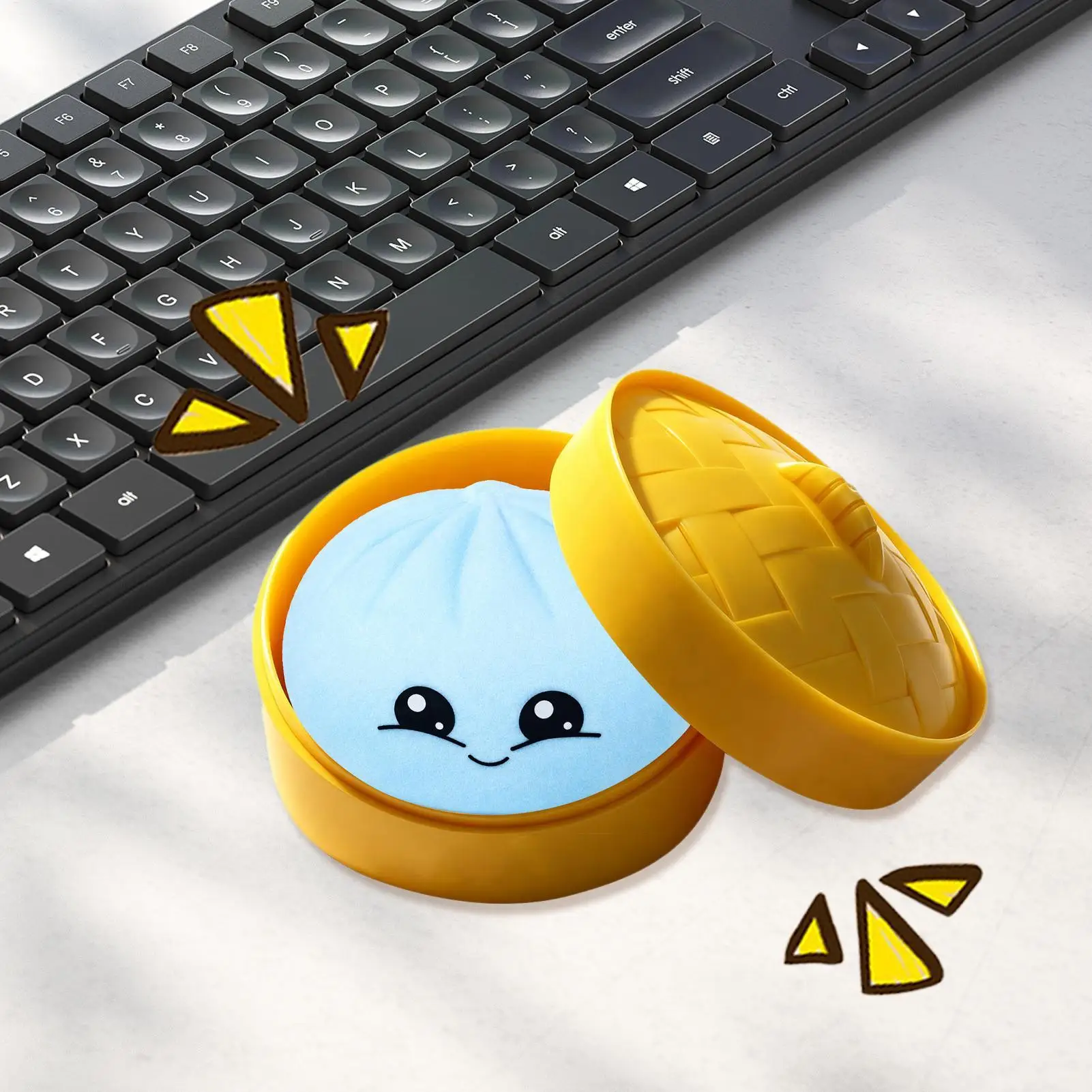 Neue Dumpling-Stressbälle, sensorisches Fidget-Spielzeug, Simulation von Lebensmitteln mit kleinem Dampfgarer, Quetsch-Teigball, Stressabbau-Handspielzeug