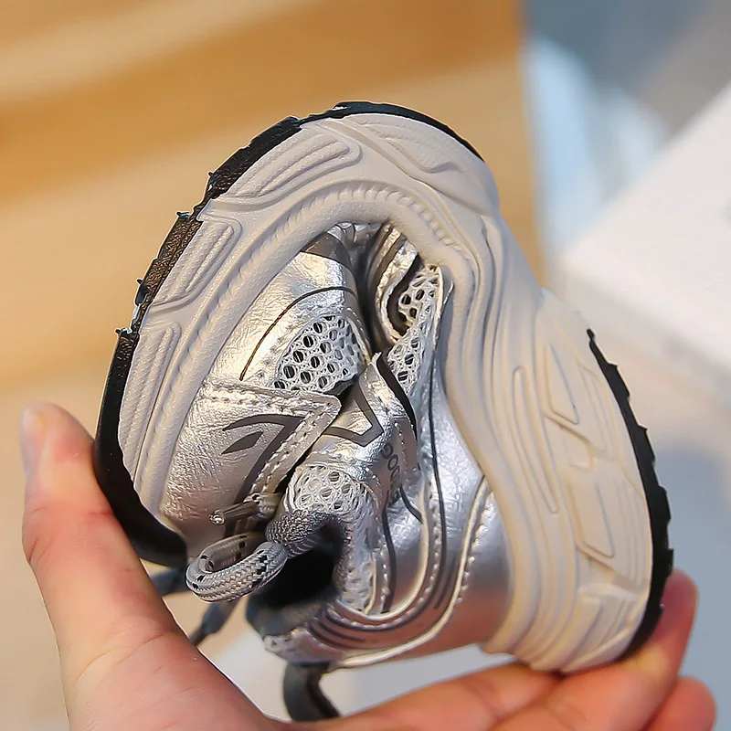 Jungen Mädchen Basketballschuhe Atmungsaktives Mesh Kinder Laufschuhe Dick Gepolstert 2026 Brandneue Kinder Freizeit Sportschuhe Rutschfest – Detail 6