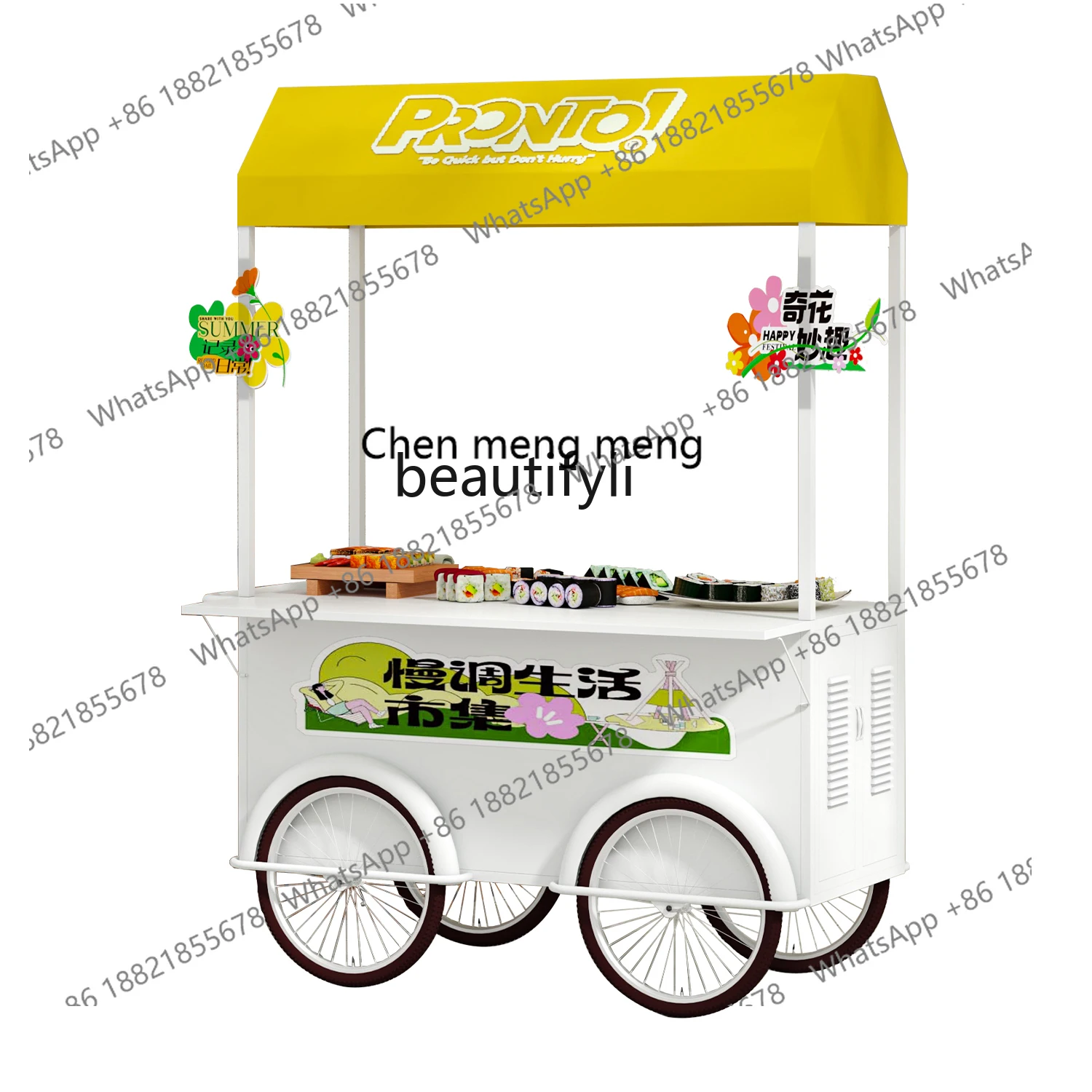 cc182Mobile trolley Commercial street stall cart Wrought iron stall Hotel promotion Shopping mall float
