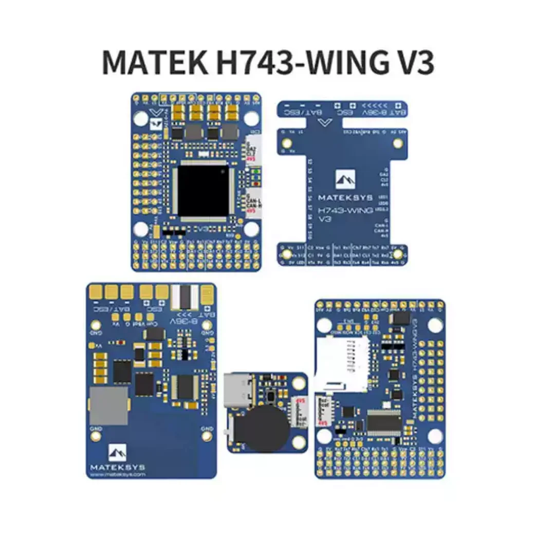 MATEK H743-WING V3 Flight Controller with Dual Camera Input for Racing Drones and Fixed-Wing Machines