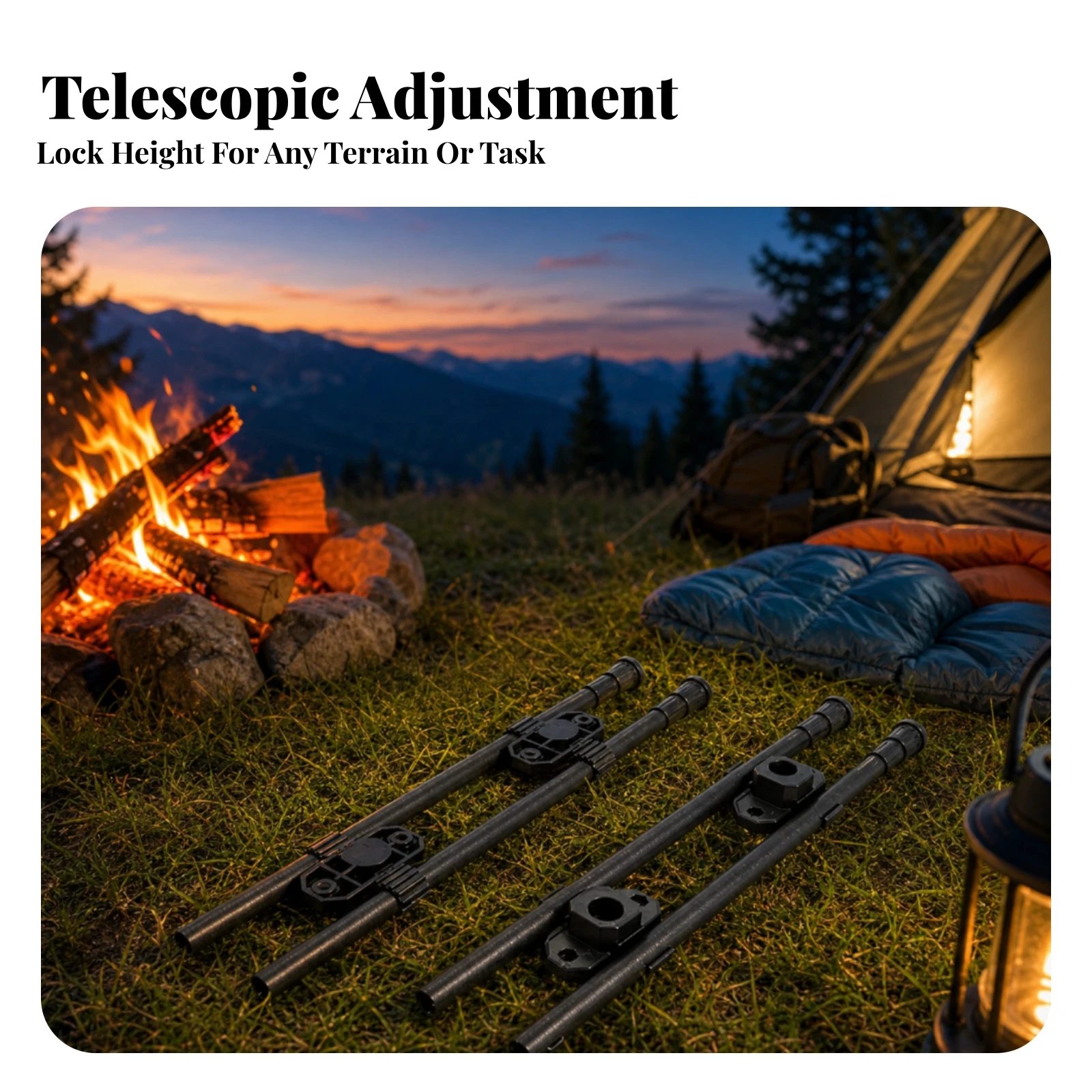 4 Pieces Foldable Table Legs Lightweight Telescopic Table Legs Hardware Easy to Install Space Saving for Campers