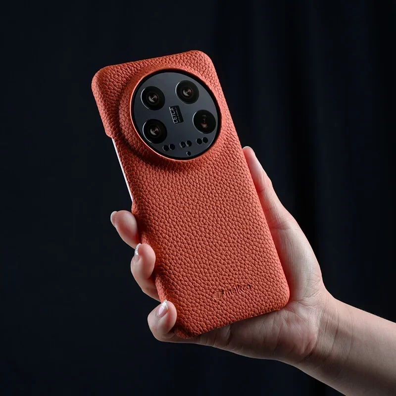 Melkco Custodia in vera pelle al 100% per Xiaomi 14 13 Ultra Pro 5G Custodia di lusso premium con protezione per fotocamera Custodia in pelle di