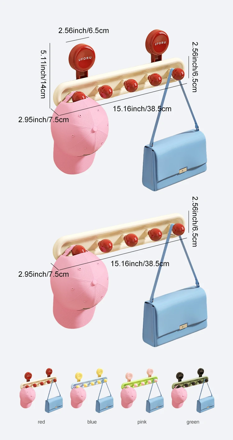 UFORU Dopamin-Saugnapfhaken – stanzfreie Badezimmer-Wandhalterung mit Kugeldesign – Detail 11