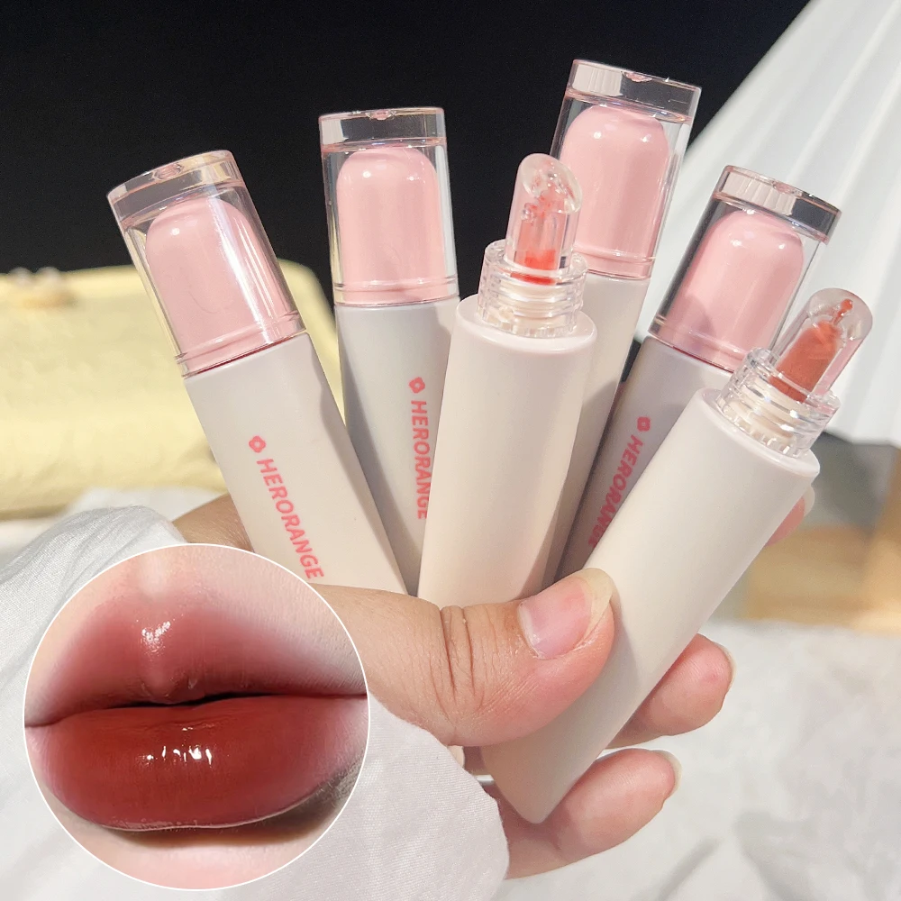 Impermeável espelho de água Lip Gloss tubos, de longa duração, Clear Lip Tint Gel, hidratante, hidratante lábios, Plumper cosméticos batons