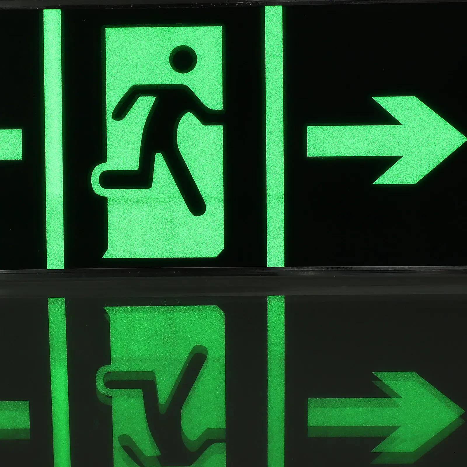 2Pcs Luminous Exit Sign Acrylic Emergency Exit Indicator Wall Sticker Safety Evacuation Guide Glow Non Power Save