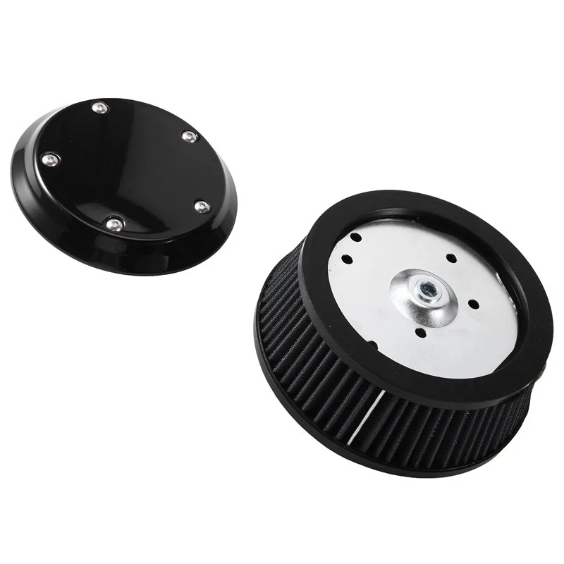 A60E-Motorcycle Black Air Cleaner Cove & 6 Hole Filter For Dyna Softail Touring 1999-2016 Trike 08-16 A