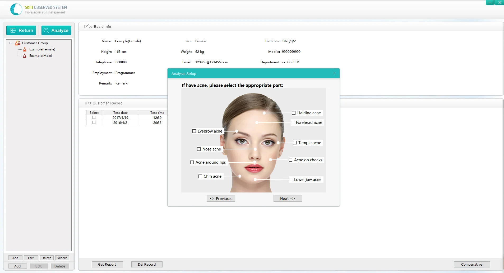 Versão 2025 scanner de pele analisador de pele máquina de análise de beleza facial para spa beleza
